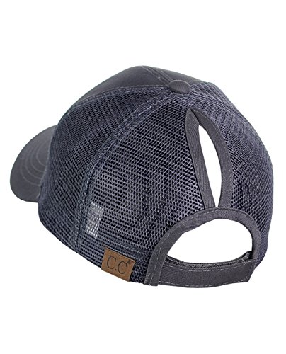 Image of C.C Ponycap Messy High Bun Ponytail Adjustable Mesh Trucker Baseball Cap Hat