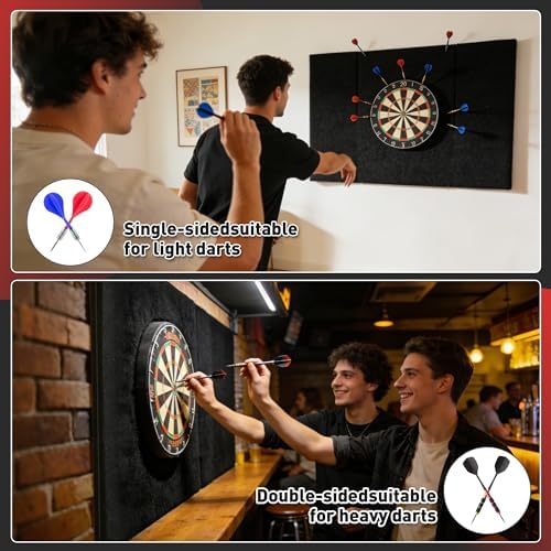 9PCS Dart Board Wall Protector - 12"x12"Felt Dartboard Wall Protection,Self-Adhesive Dart Board Surround Backing,for Man Cave, Party & Game Room - 4