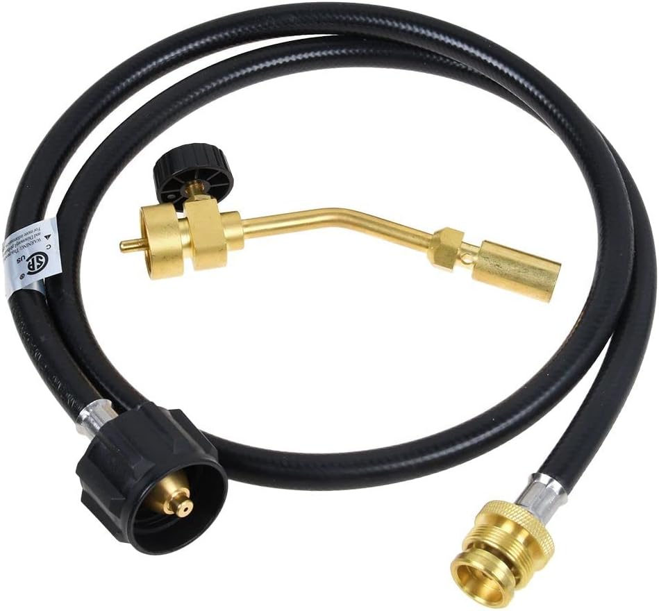 Propane Gas Tank Turbo Torch Hose Adapter Kit, Portable Propane Torch for Brazing Soldering Welding, Fuel by Gas Cylinder