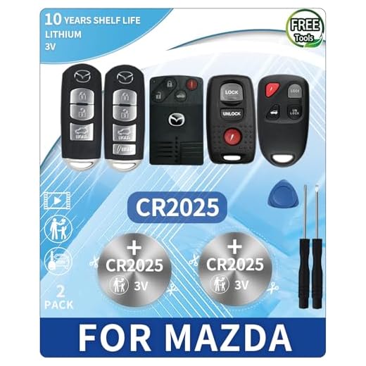 Key Fob Battery Replacement for Mazda CX-5 (13-19), Mazda3 (04-18), Mazda6 (03-18), CX-9 (07-19), MX-5 Miata (01-19), CX-3 (16-20), CX-7 (07-12) Remote Fob (Check Fitment Guide) Pack of 2