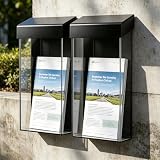 2 Stück Prospektbox, DIN A6 Wetterfest Prospekthalter Wand für Außenbereich