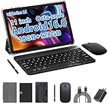 PEICHENG Tablet 11-inch Android 16 with Octa-core Processor, 18GB RAM 128GB ROM, 8000mAh All-Day Battery Life, 1280X800 HD IPS Touchscreen, 5MP+13MP Dual Cameras, Black(P13Max+4Acce 2026)