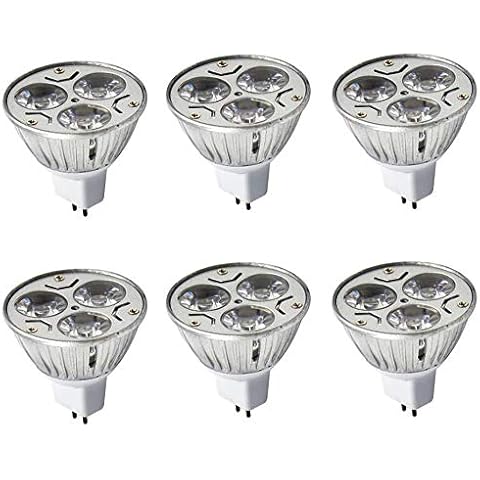 MR16 3W LED Bulbs MR16 3W 12V Warm White 2700K Not Dimmable 60 Degree Beam Angle LED Spotlight Bulbs for Landscape Recessed Lighting,35W Halogen Bulbs Equivalent,6 Pack Cover