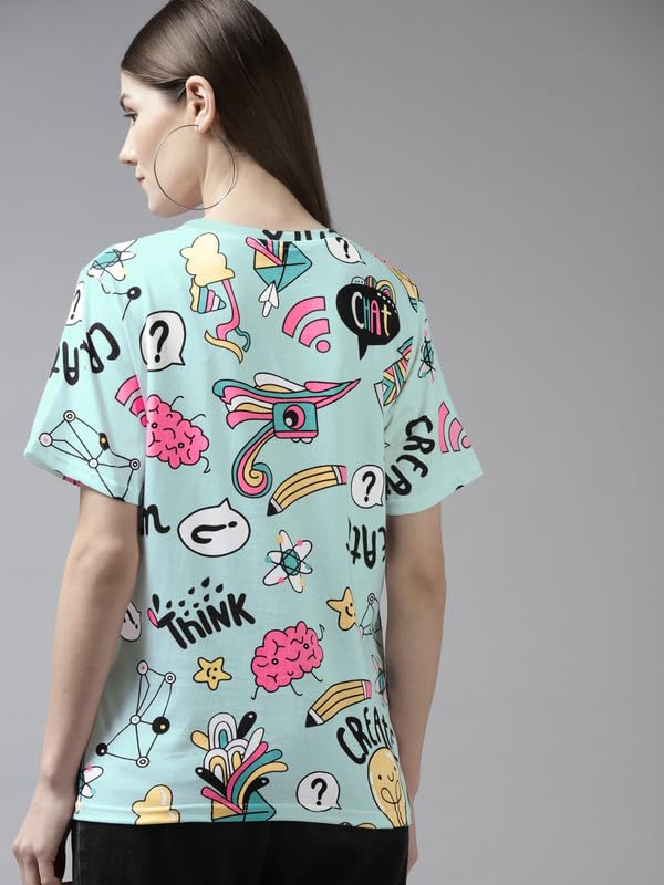 Image of THE DRY STATE Women Cotton Half Sleeve Round Neck Tshirt