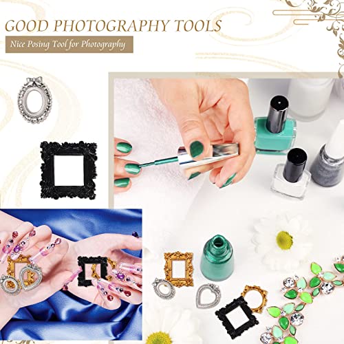 Vicenpal 25 Pieces Vintage Resin Picture Frame Antique Photo Resin Frame Mini Resin Jewelry Display Frame Photography Photo Frame Diy Small Photo Frame For Manicure Photo Home Decoration (Black, Gold, Silver) #TOP3