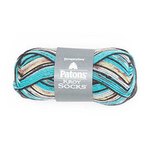 Image of Patons Kroy Socks Yarn - (1) - 1.75 oz - Turquoise Jacquard - For Crochet, Knitting & Crafting