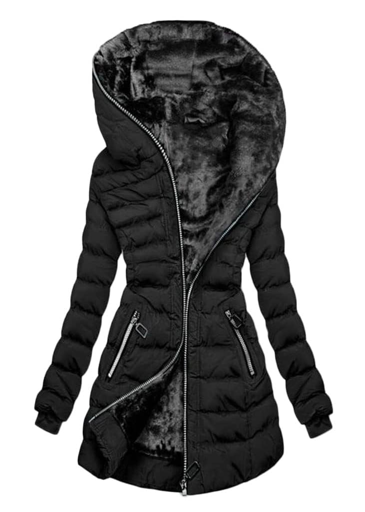 ORANDESIGNE Cappotti Pelliccia Donna Cappotto Cappuccio Giacca Calda Giubbotto Trapuntato Cappotto Elegante Giacca Invernale Cappotti Lunghi con Tasca