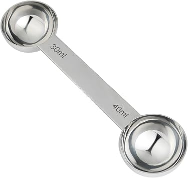 Stainless Steel Measuring Spoons Coffee Scoop with 30ml & 40ml Measuring Tablespoon,Metal Dual Sided Long Handles Measuring Scoop for Dry or Liquid, Coffee Powder, Espresso, Coffee Making.