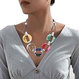 Grestal Statement Geometric Choker Necklace Acrylic Resin Acetate Chunky Necklaces Punk Paperclip Ch