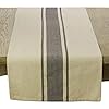 SARO LIFESTYLE 3011N1672B Classic Banded Stripe Pattern Cotton Table RunnerNatural16 X 72