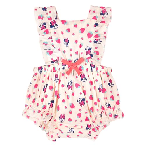 Disney Minnie Mouse Newborn Baby Girls Square Neck Sleeveless Ruffle Romper Pale Peach 6-9 Months