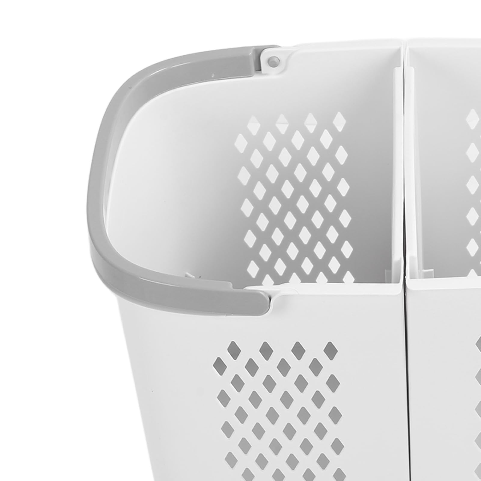Cesto per la Biancheria in Plastica con Ruote, 3 Contenitori Indipendenti per i Vestiti Sporchi della Casa