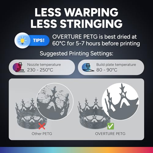 OVERTURE PETG 3D Printer Filament 1.75mm, Neatly Wound Durable PETG 1kg Spool (2.2lbs), Strong Toughness Filament, Dimensional Accuracy +/- 0.02mm, Fit Most FDM Printers (Light Gray) - Thumbnail 5