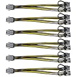 Amangny PCI-E 6 Pin Female to Dual 8(6+2) Pin Male PCIe Adapter Power Cable PCI Express Y - Splitter...