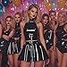 ABWL Black Fashion Latex Skirts for Women,Natural Rubber Latex Mini Skirt,Suitable for Cosplay Nightclub Prom Costumes XXL