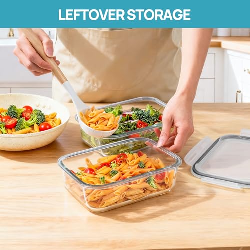 Image of Vtopmart 2Pack 1500ml /50.7oz Large Glass Storage Containers With Lids, Grey