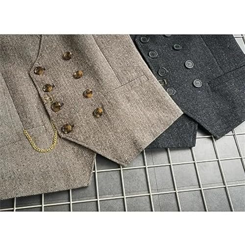 Men's Double-Breasted Suit Waistcoat – Slim Fit Vest For Wedding, Groomsmen & Formal Banquet4