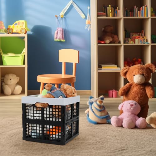 18 L Plastic Stackable Storage Milk Crates, Square Milk Crate, 3 Pack, Black - Image 5