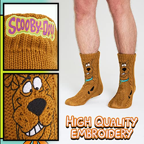 Scooby Doo Mens Slipper Socks, Knitted Fluffy Socks Fleece Lining Non Slip3