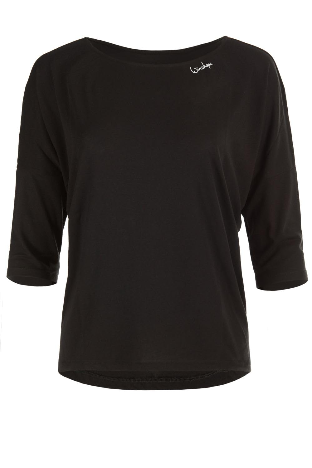 WINSHAPE MCS004 Ultra Light Soft Modal 3/4 Sleeve Shirt, All-Fit Style, Fitness, Dance, Leisure, Yoga, Pilates Black