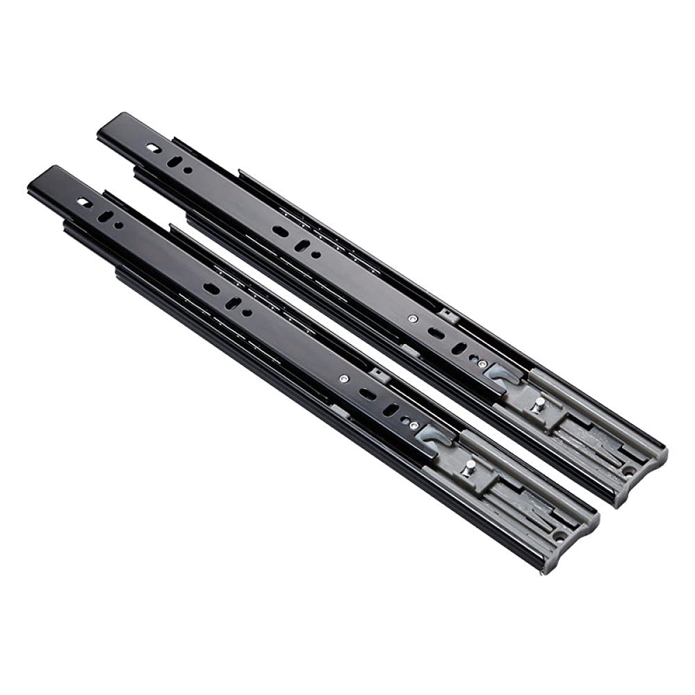 Coulisses de tiroir en métal noir 500mm rail muet triple extension haute charge