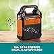 EASYmaxx Solar-Generator Kit 4500mAh | 2 Auflademodi: Solarpanel oder USB | Zum Aufladen von Handy, Powerbank, u.v.m. | Integriertes FM-Radio und Lautsprecher inkl. [Schwarz/Orange]