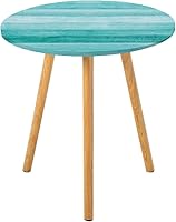 Vista 28 de Mantel redondo pastel, tablones de madera en colores arco iris, estilo rural, rústico, casa de campo temática, impresión de tonos de verano