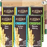 Breadsticks - PACK OF 6 - Italian Food Gifts - Bread Stick Crackers - Grissini Freshly Baked From Italy - Kosher - Vegan - Perservatives Free - Assorted Flavors Sea Salt, Rosemary, Sesame - Breadstick Cracker Box In Bulk - Snack Sticks