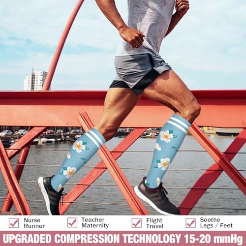 Image of Compression Socks for Women & Men Circulation (6 Pairs) 15-20 mmHg is Best Support for Athletic Running,Nurse