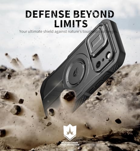 Image of Dexnor for iPhone 17 Pro Case with Privacy Screen Protector, [2 Front Frame & Built-in Flip Camera Cover & Kickstand], Compatible Wireless Charging, Heavy-Duty Rugged Shockproof Case, 6.3 inch Black