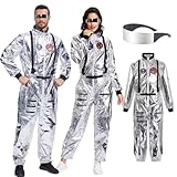 Ensemble complet de combinaison spatiale : comprend une tenue d'astronaute argentée et des lunettes de soleil. Un ensemble complet de costume d'astronaute qui vous permettra de vous transformer en explorateur spatial en quelques secondes.