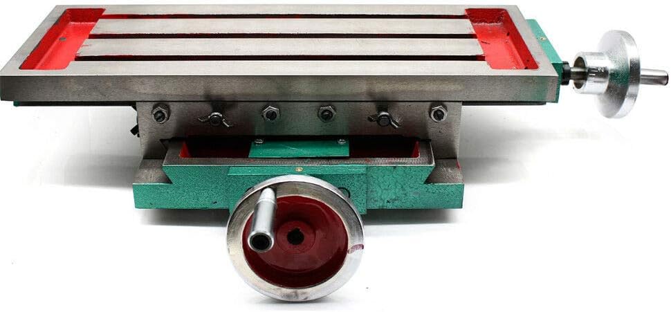 Milling Table 17.7x6.7 Inch Compound Slide Milling Table Multifunction Worktable Cross Milling Machine Compound X-Y Axis 4 Ways for All Drill Stands Bench Drilling Milling Machine