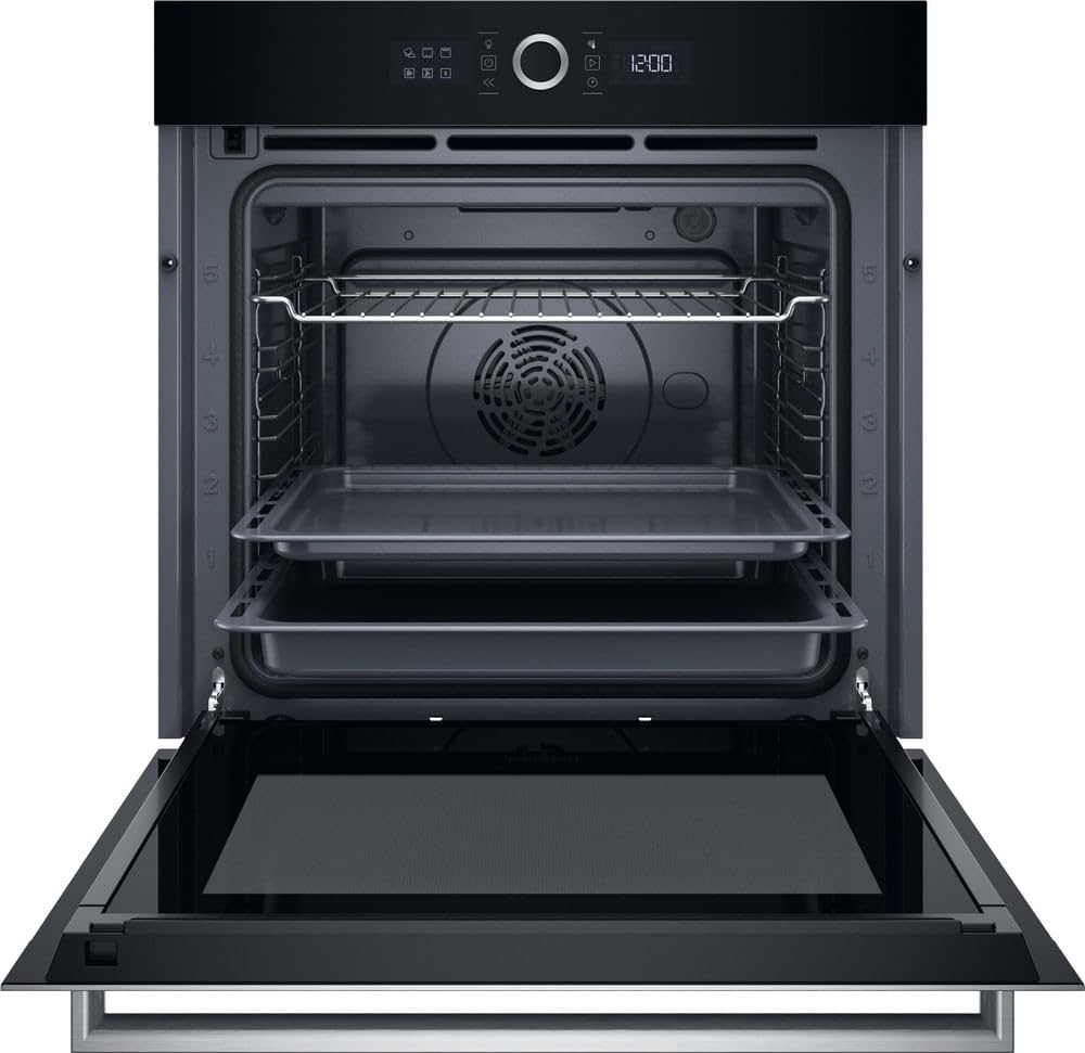 Hotpoint - HAOI5S8PM0XA Four Encastrable Pyrolyse 73L - Hydrolyse, Chaleur Pulsée - Programmes Automatiques, Écran Électronique - H 59,7 x L 59,5 x P 56,4 cm - Classe Énergétique A+ - Inox