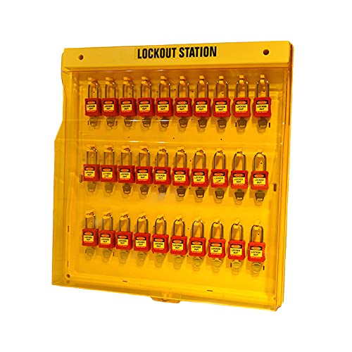 Buy Lockout Tagout Padlock Station With Clear Plastic Cover, Includes ...