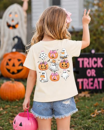 Halloween Shirts for Kids Toddler Ghost Graphic Tee Spooky Season Fall Tops - image 2