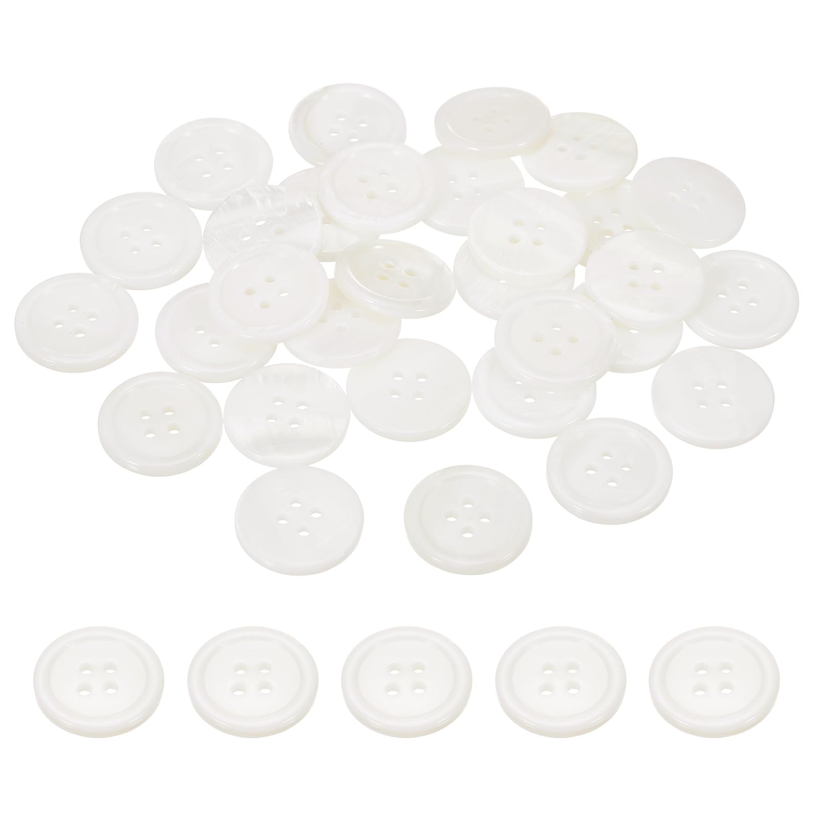 PATIKIL 30 Pcs 18mm Mother of Pearl Buttons
