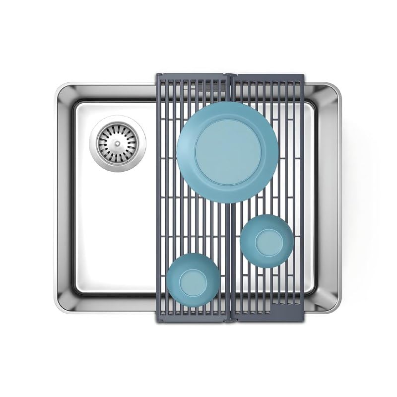 GION Folding Sink Rack, Roll Up Over-Sink Dish Drying Rack - Ideal for Kitchen Utensils, Vegetables and Fruit Drains