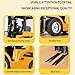 FANXMF 1/10 RC Forklift 10 Channel Remote Control Forklift with Metal Carrier Slab and Hook Arm 2.4G Fully Functional Construction Truck Engineering Vehicle with Lights Sound Heavy Duty Equipment
