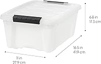 Vista 2 de IRIS USA 13 QT - Caja de almacenamiento de plástico con tapa y cierres - paquete de 4 - Libre de BPA, solución de organización discreta