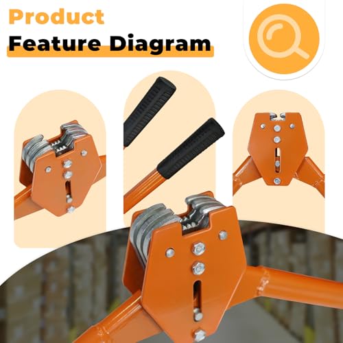 Image of Strapping Sealer /Crimper for 1 /2 inch-5 /8 inch Polypropylene (PP) Polyester Strapping Band Manual Banding Tool with 15 inch Extended Handle(Orange)
