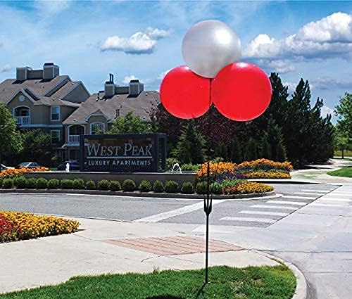 Weatherproof Reusable Balloon Triple Cluster Pole Kit - Helium Free Plastic Outdoor Balloons - Image 3