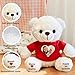 Duckbe Custom Bear Plush with Picture Text Logo, 11 Inch Personalized Teddy Bear Stuffed Animal, Christmas Birthday Gift for Girls Boys Kids Adults Valentines Graduation Keepsake (T-Shirt