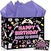 Kpop Birthday Gift Bag with Tissue Paper and Card Large Music Gift Bag for Girls Teens Finger Heart Born to Shine Kpop Wrapping Paper Neon Musical Idol Party Decor for Girls Birthday Party Supplies