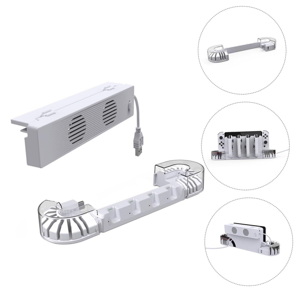 DECHOUS Station de Charge Compatible avec Manette Jeu Switch Chargeur Manette Jeu Station de Charge Portable