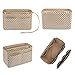 ZTUJO Purse Organizer Insert, Felt Bag Organizer with Metal Zipper, Handbag & Tote Shaper, For Speedy Neverfull Tote, 7 Sizes(Large, Brown polka dots Beige)
