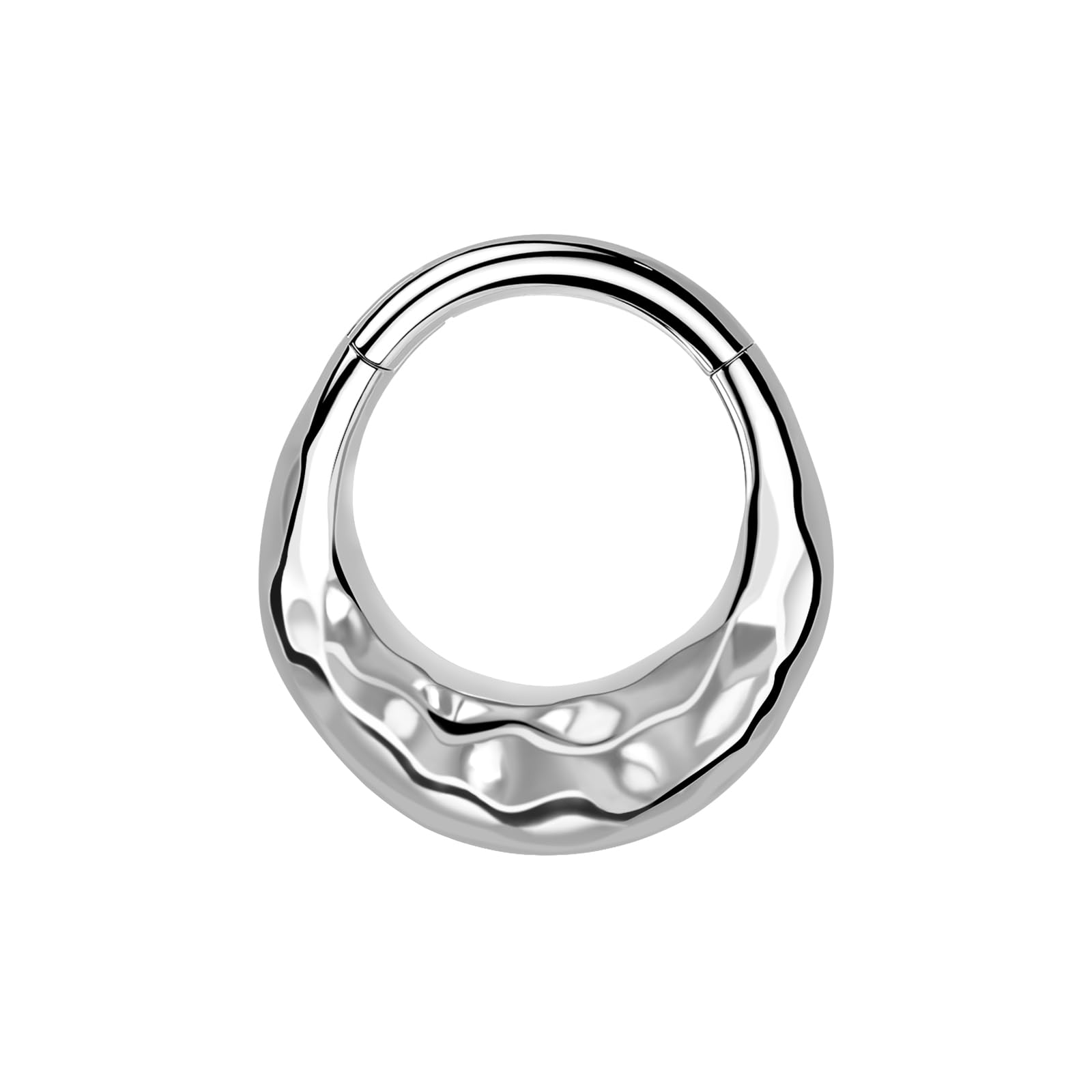 ALACLO 316L Stainless Steel Septum Rings, Segment Nose Rings for Women Men, Cartilage Clicker Earrings Hoop for Helix, Rook, Daith, Tragus Piercing