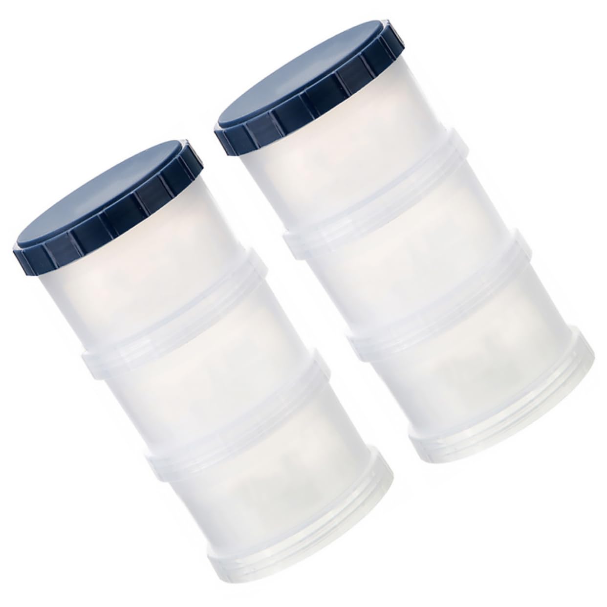 QUMIIRITY 2Sets Portable Milk Powder Container Stackable Three Food Case with Measurement for Easy Outdoor Travel and Storage Safe and Convenient Design