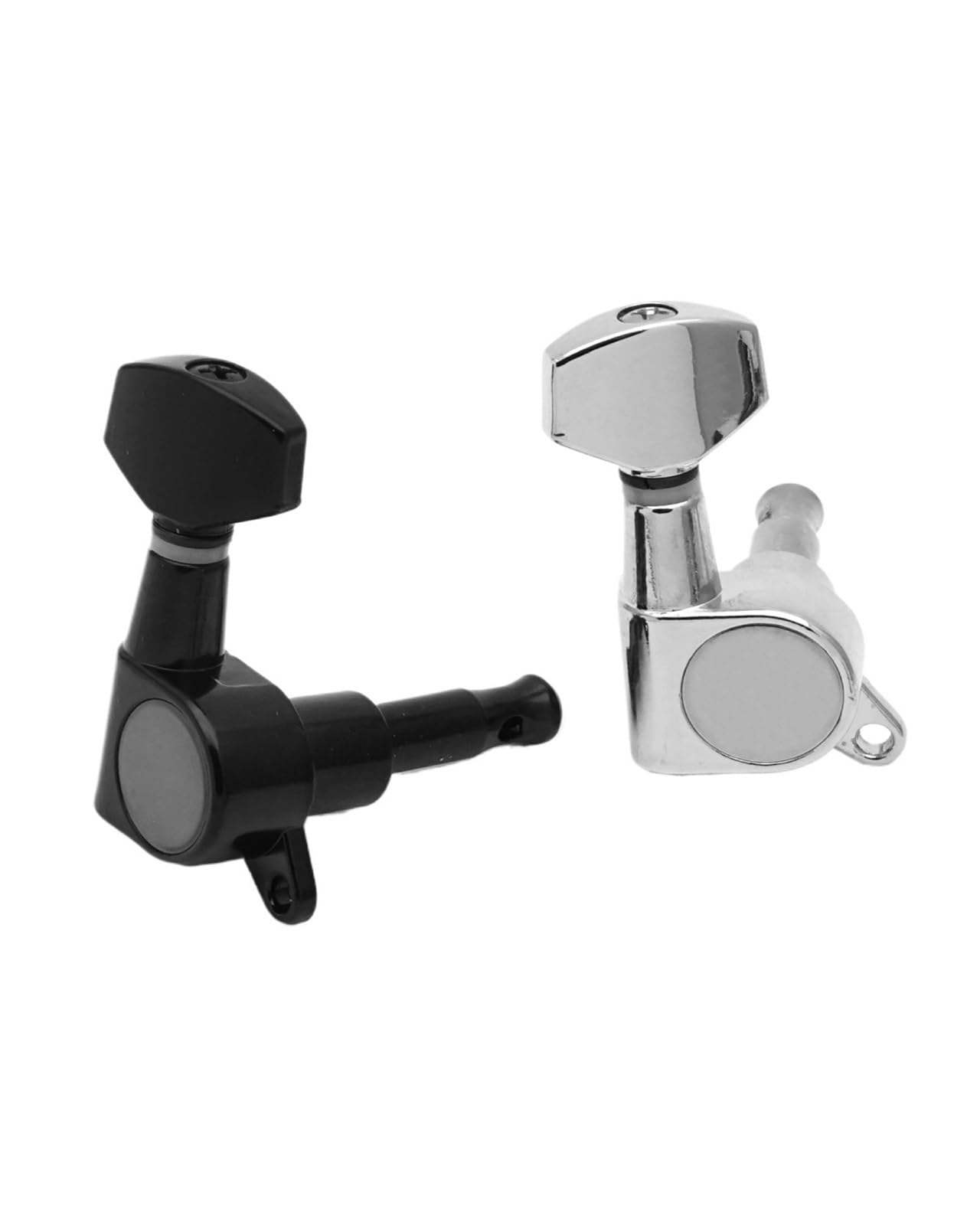 6PCS Gitarren-Tuner-Pegs, kleine, quadratische, versiegelte Tuning-Mechaniken, Mechaniken for akustische oder elektrische Gitarren(Chrome-3R3L)