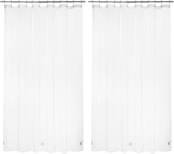 AmazerBath 2 Pack Clear Shower Curtain Liners, 72 x 78