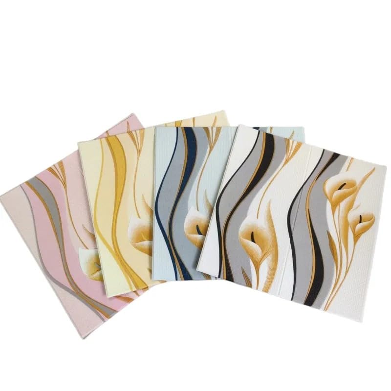 Image of CVD 3D PE Foam Self-Adhesive Wall Stickers | Pink Pattern Wallpaper for Home, Hotel, Living Room, Bedroom & Cafe | DIY Decorative Panel (70 x 70 cm, Approx. 5.8 Sq. Feet, 1 Piece)